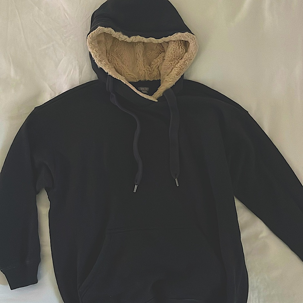 Aerie fur hoodie pullover Dark Grey